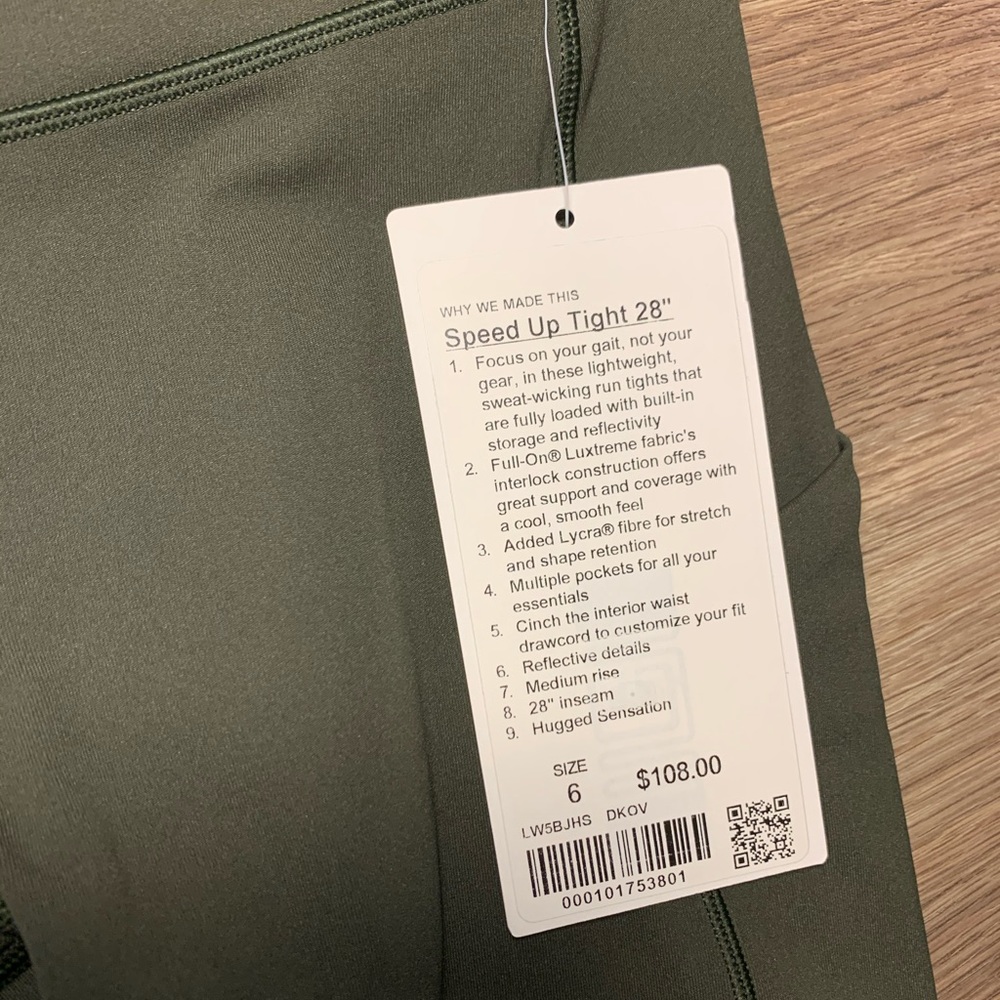 Lululemon Speed Up Tight size 6 NWT